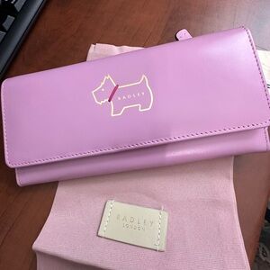 Radley London Lavender Large Flapovet Wallet with Heritage Dog Logo